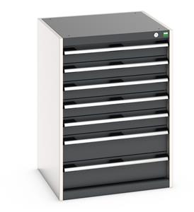 40019051.** Cabinet consists of 5 x 100mm and 2 x 150mm high drawers 100% extension drawer with internal dimensions of 525mm wide x 525mm deep. The drawers have a U.D.L...